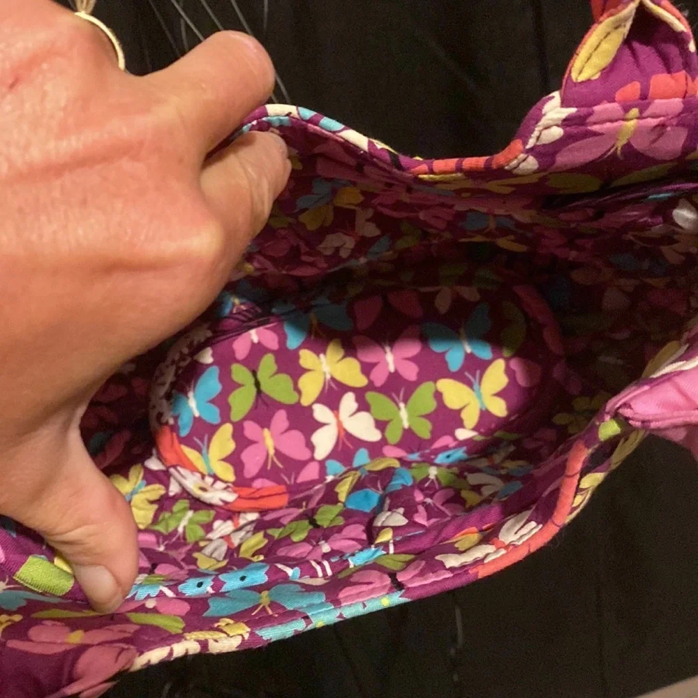 VERA BRADLEY Flutterby retired Pattern Double Handle mini tote small purse​​​ - Picture 3 of 5